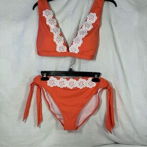 New As Rose Rich Bikini Swimsuit for Women Lace Trim 2 Piece‎ Bathing Suits, XL